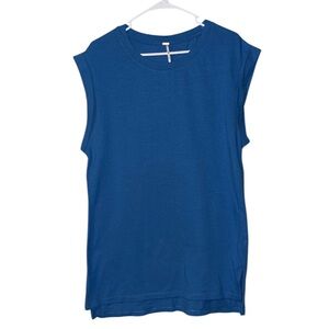Free People Oversized Sleeveless Top In Blue Size XS
